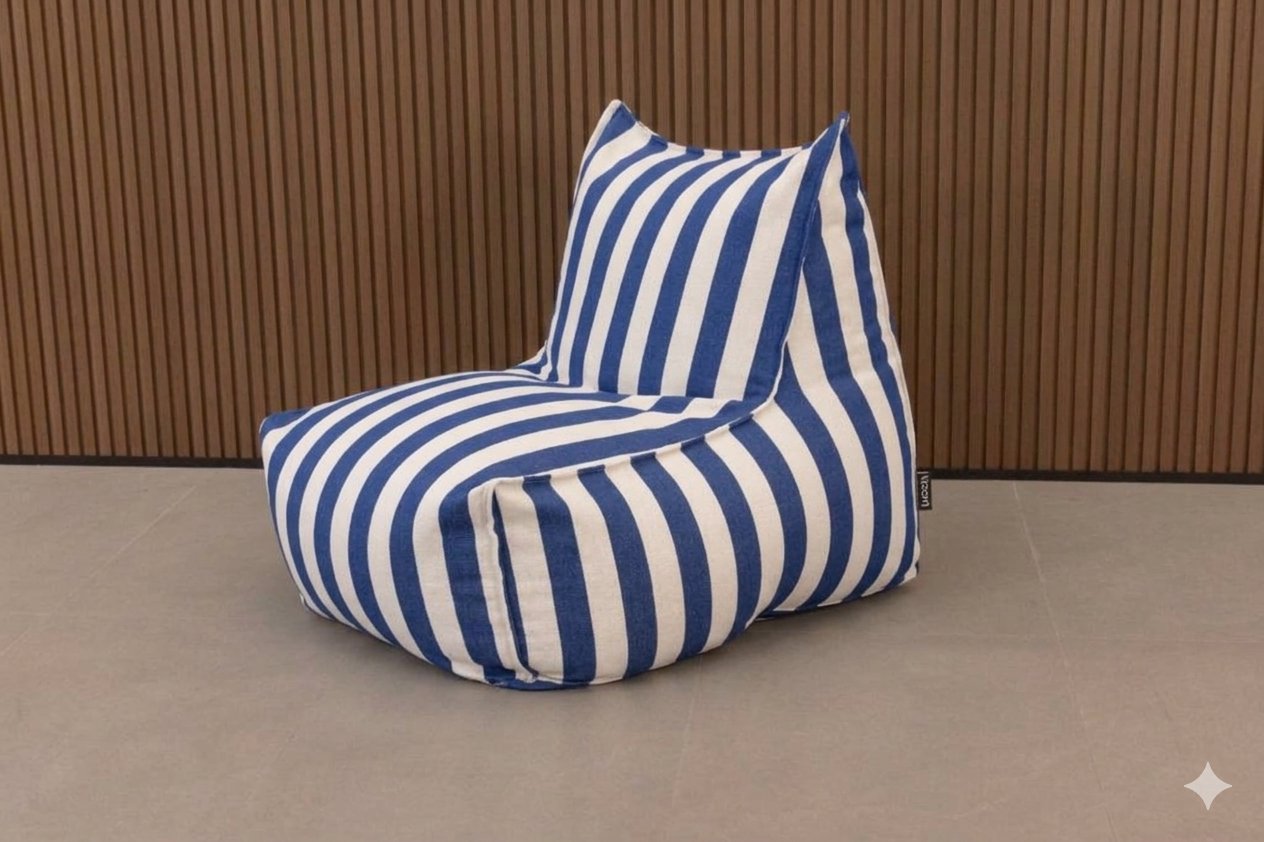 sillon rayas azul
